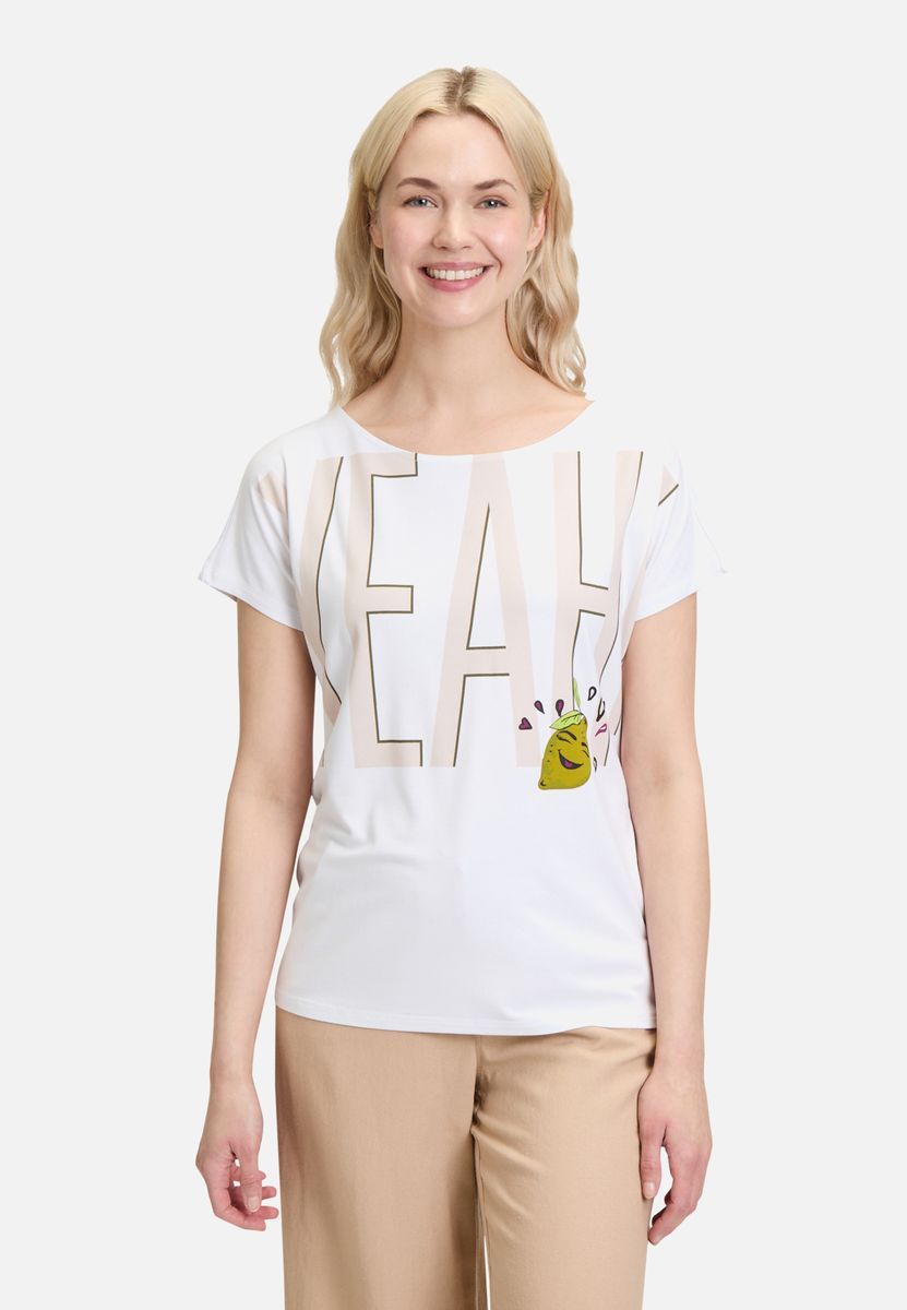 Print-Shirt mit U-Boot-Ausschnitt