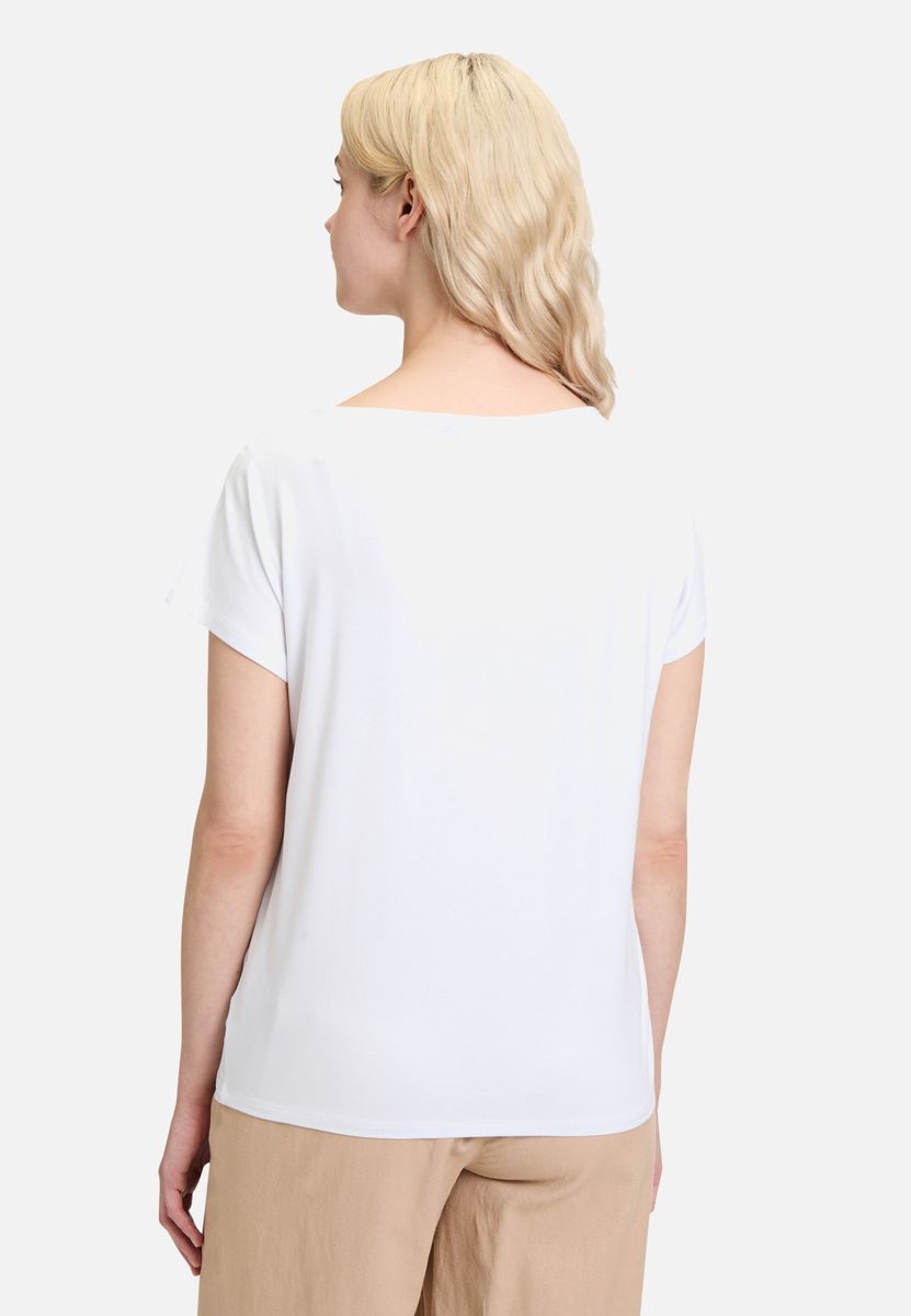 Print-Shirt mit U-Boot-Ausschnitt