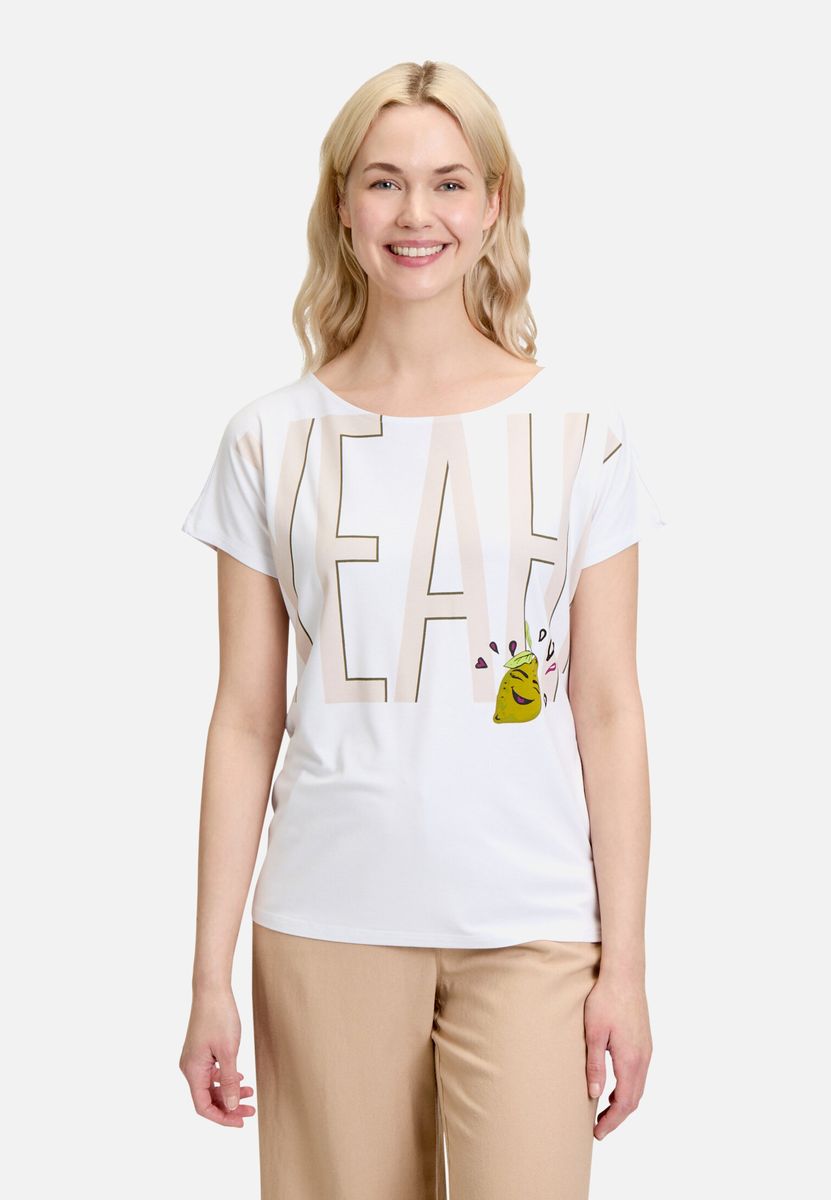 Print-Shirt mit U-Boot-Ausschnitt