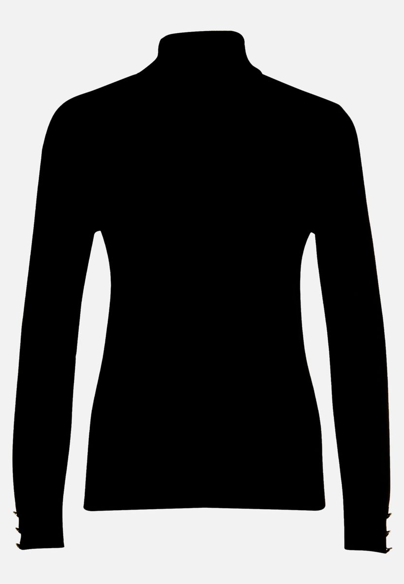 Figurnaher Rollkragenpullover mit Knopfdetails