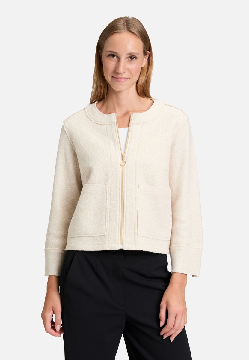Strukturierte Zip-Up Strickjacke