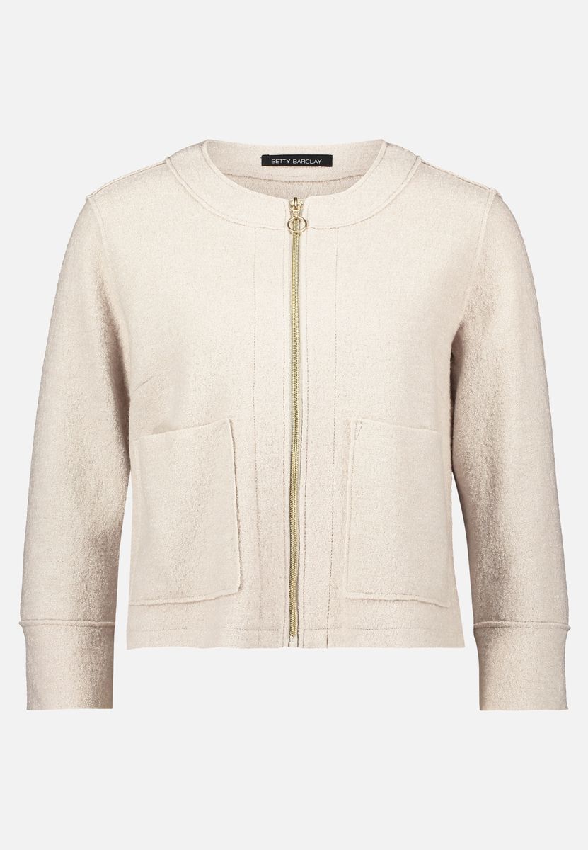 Strukturierte Zip-Up Strickjacke