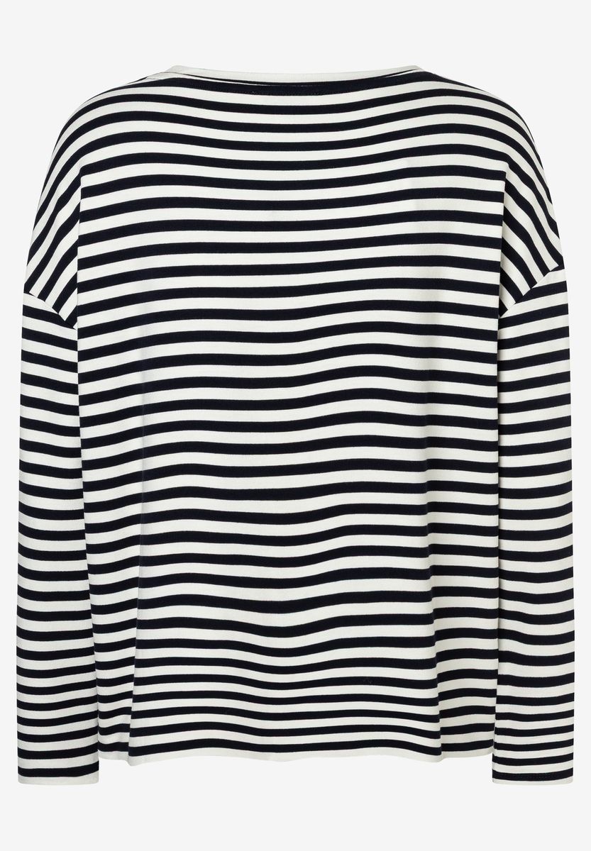 Gestreiftes Langarmshirt mit Herz-Applikation