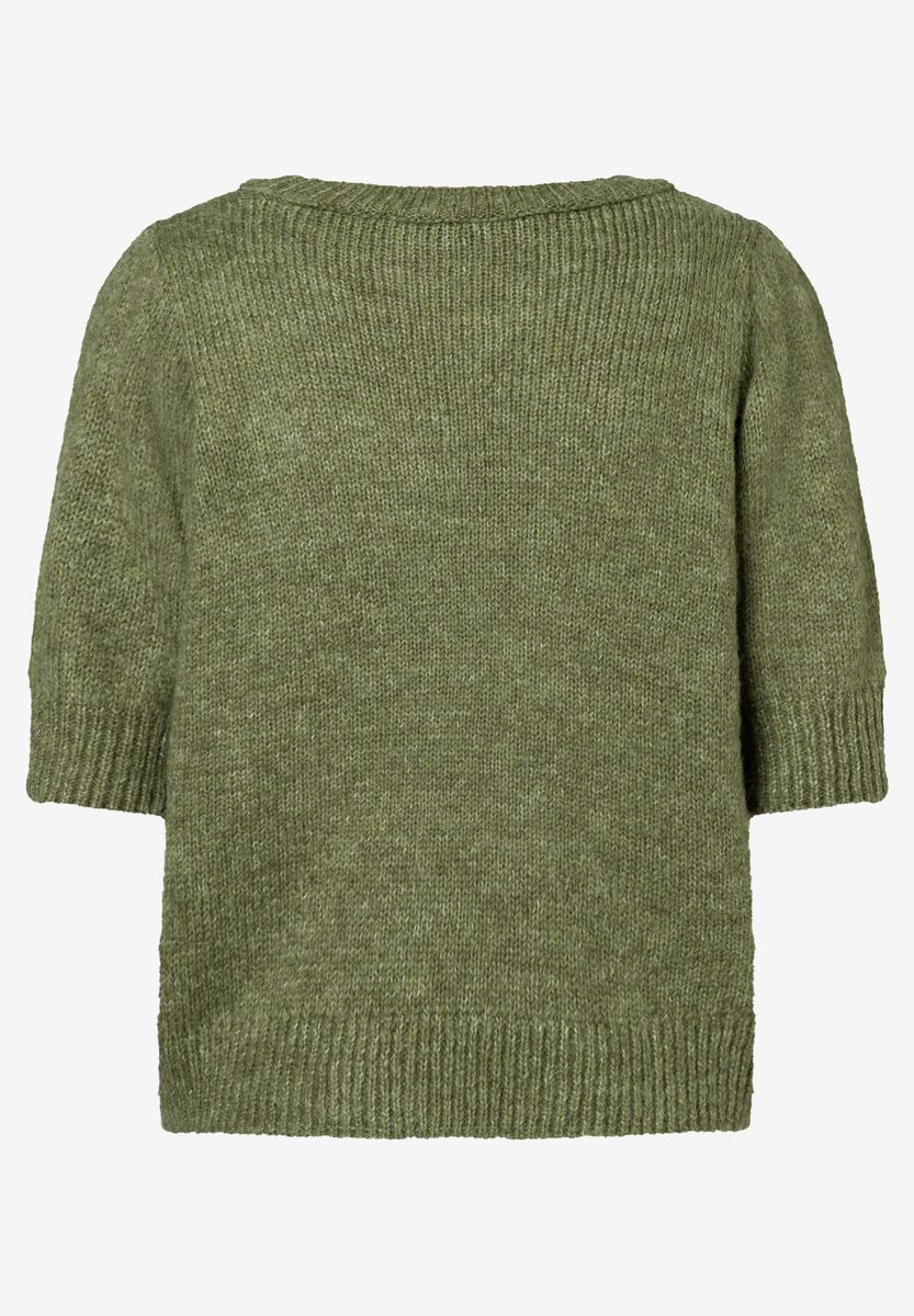 Kurzarm-Strickpullover mit dekorativer Schleife