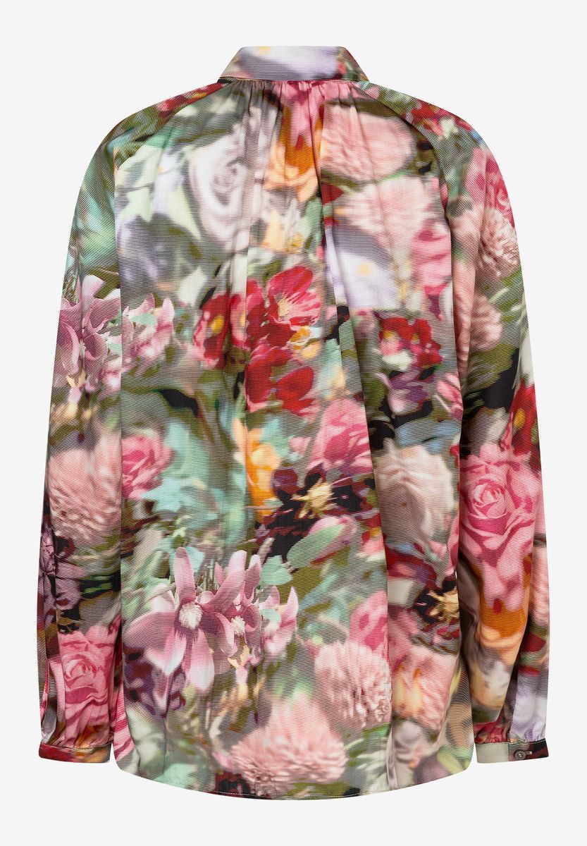 Schluppenbluse mit floralem Print