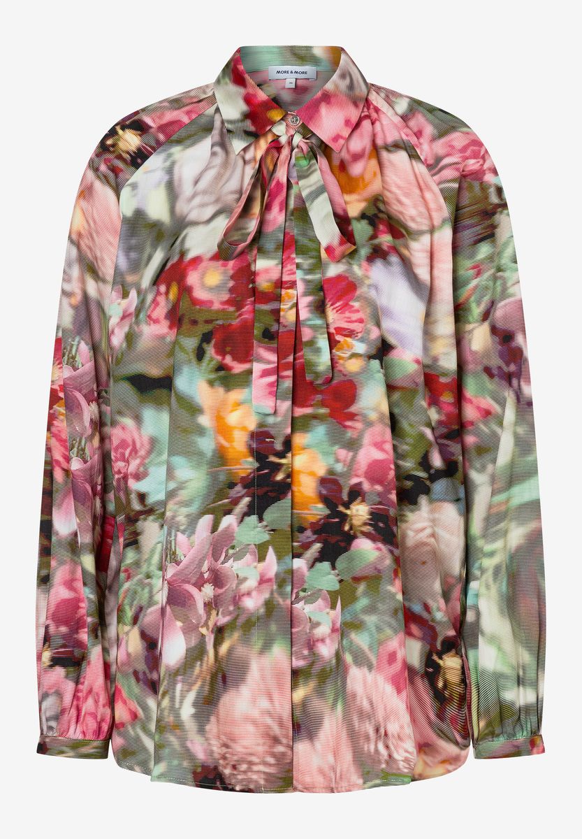 Schluppenbluse mit floralem Print