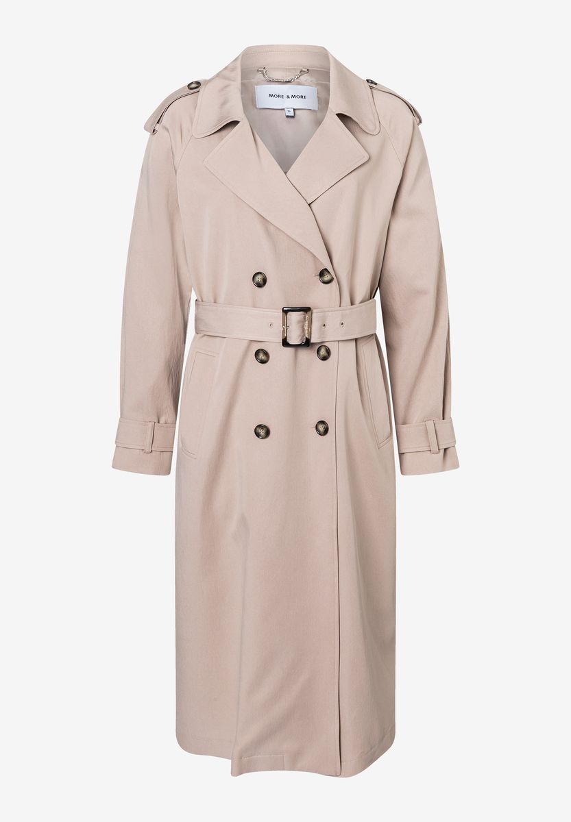 Zweireihiger klassischer Trenchcoat mit Gürtel