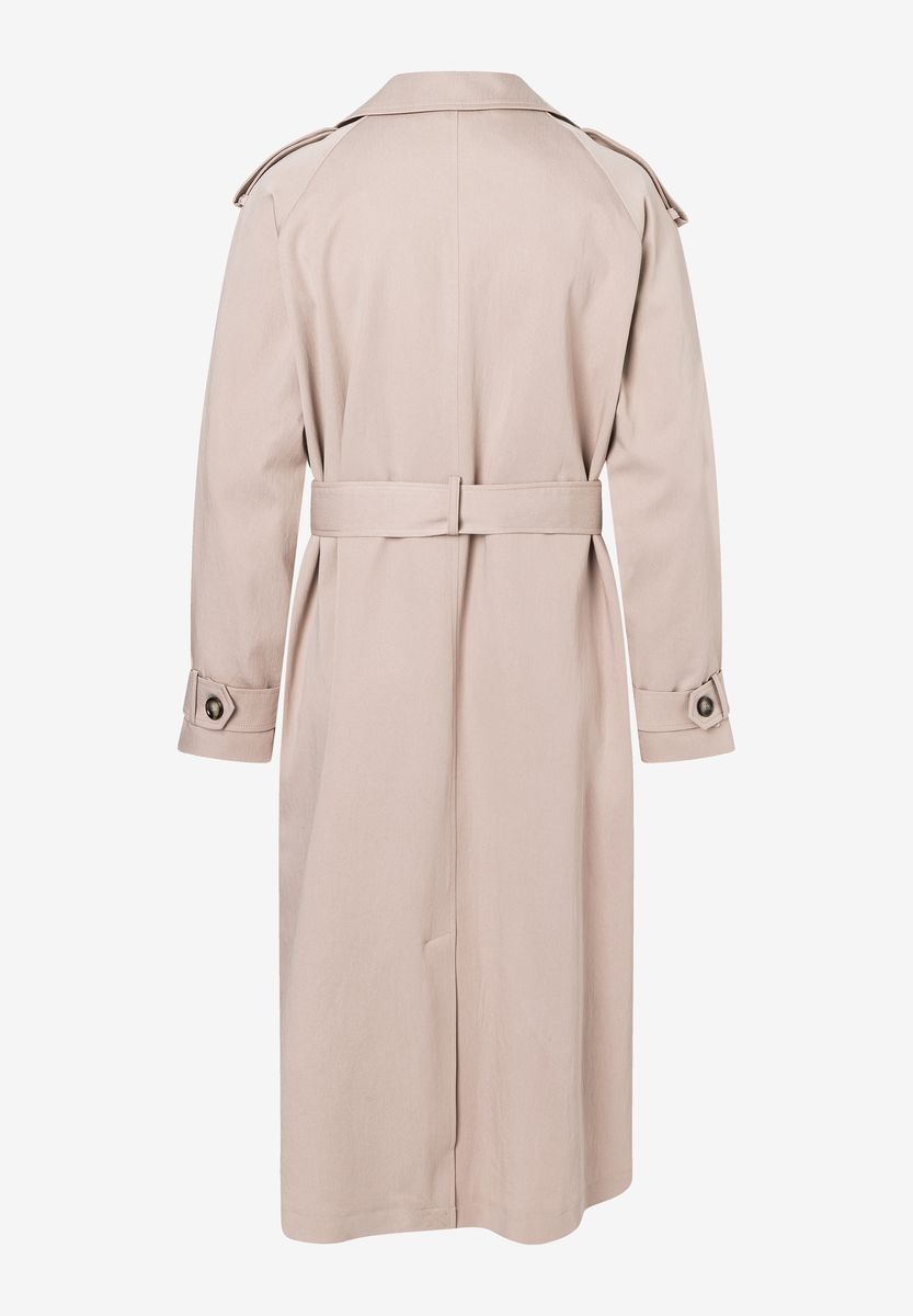 Zweireihiger klassischer Trenchcoat mit Gürtel