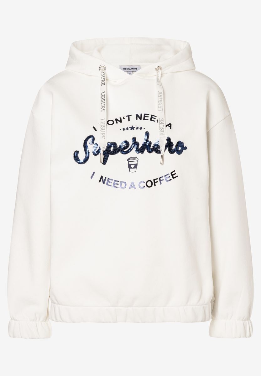Hoodie mit Grafik-Schriftzug und Pailletten