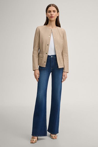 Taillierte Lederjacke aus Lammnappa