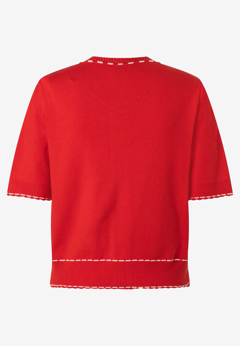 Kurzarm-Cardigan mit Kontrastnähten