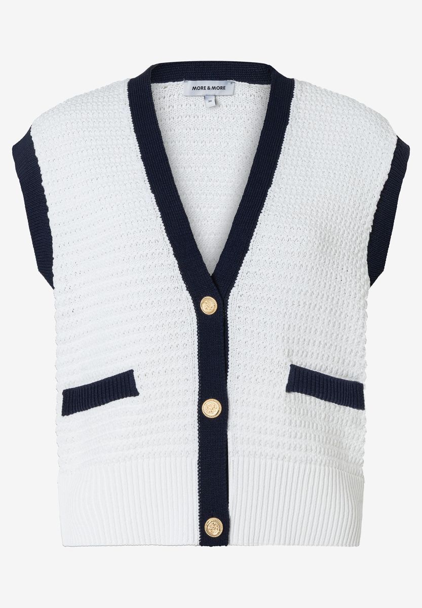 Preppy Strickweste mit Goldknöpfen