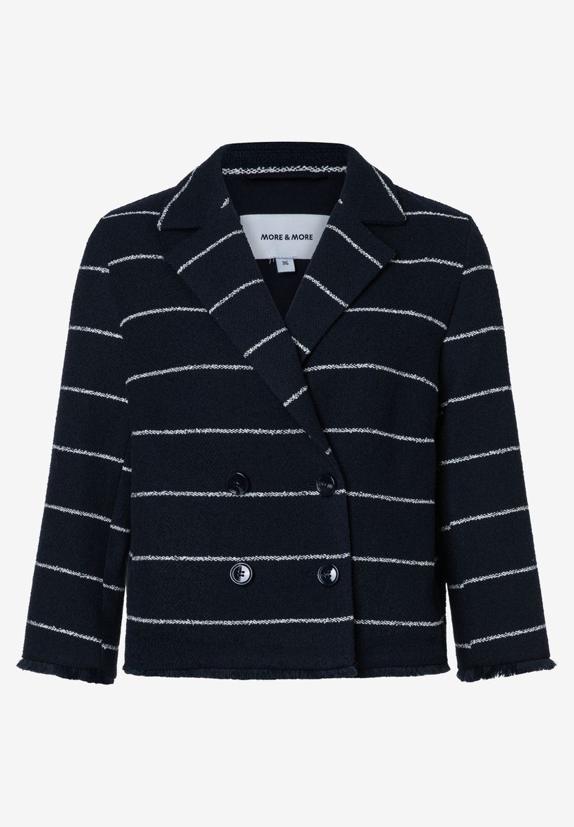 Zweireihige gestreifte Bouclé-Jacke
