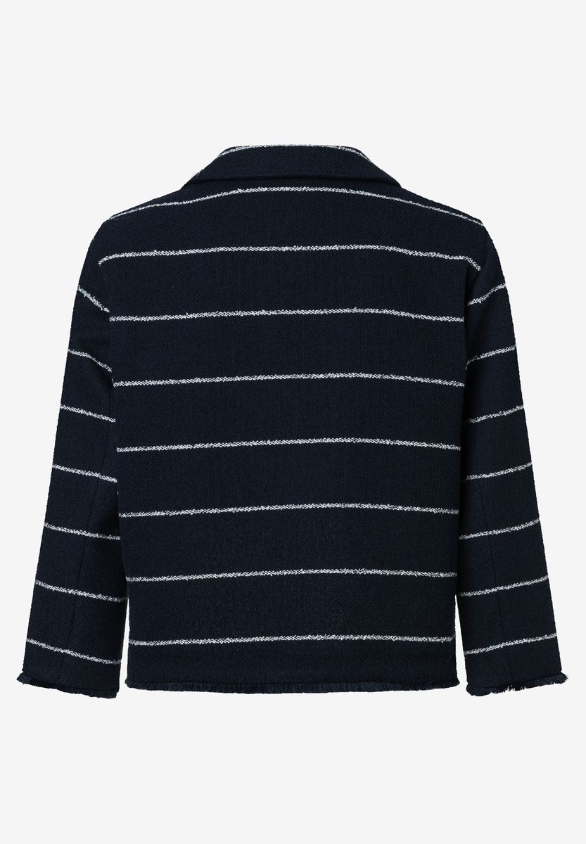 Zweireihige gestreifte Bouclé-Jacke