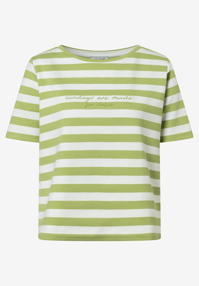 Gestreiftes T-Shirt mit Schriftzug