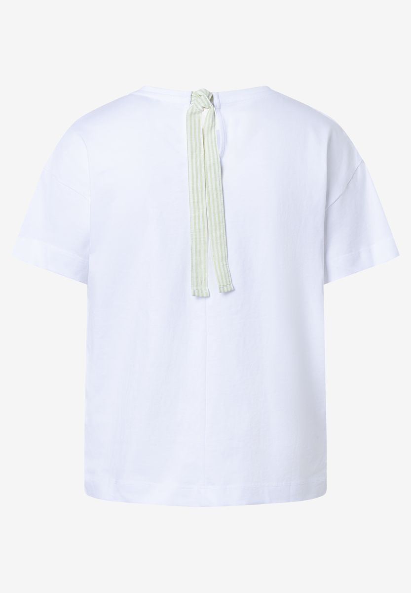 Baumwoll-T-Shirt mit Blüten-Applikationen
