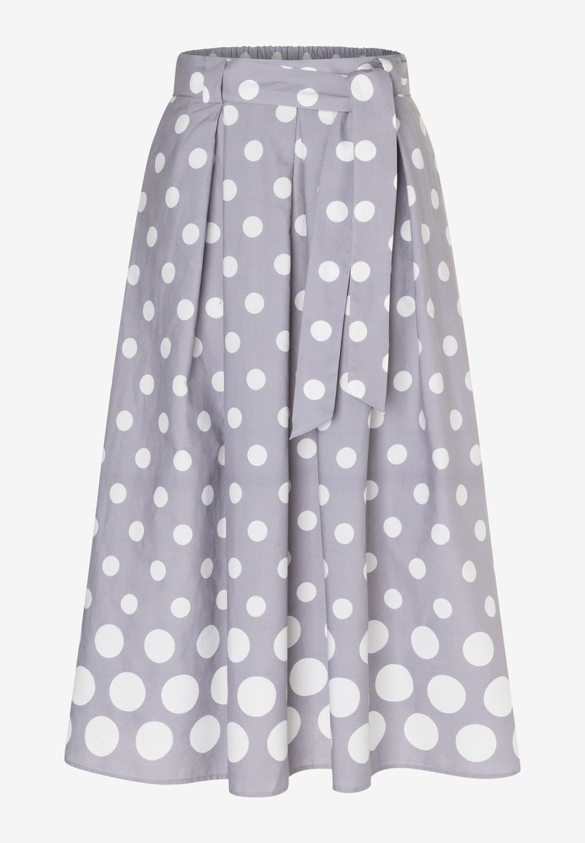 A-Linien-Midirock mit Polka-Dots