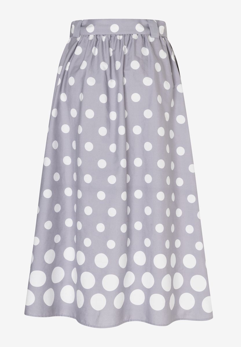A-Linien-Midirock mit Polka-Dots