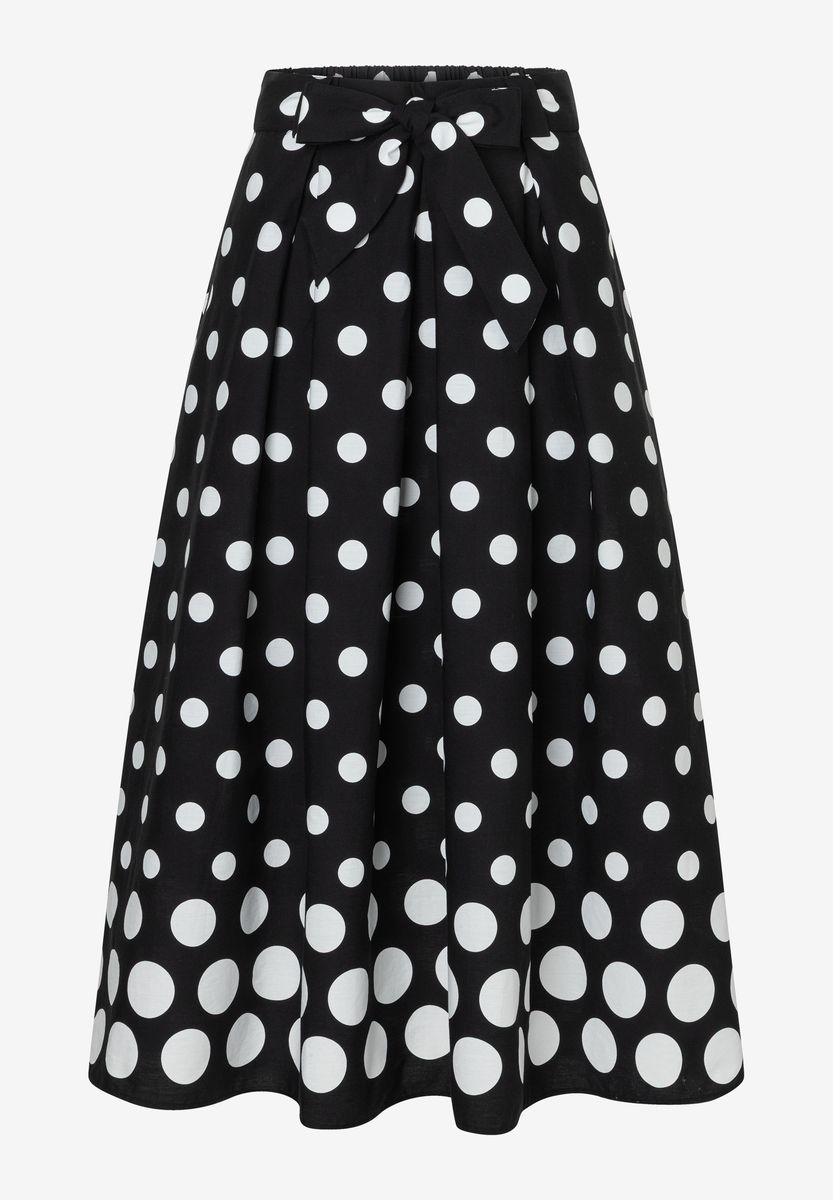 A-Linien-Midirock mit Polka-Dots