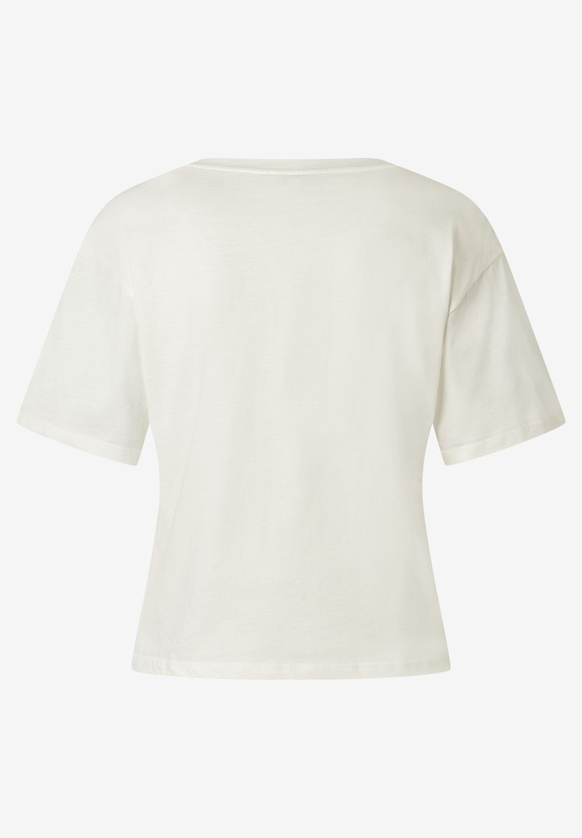 T-Shirt mit Pailletten-Blume