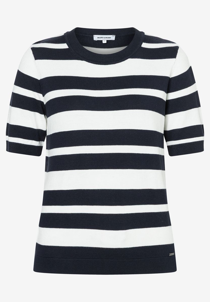 Klassischer gestreifter Kurzarmpullover