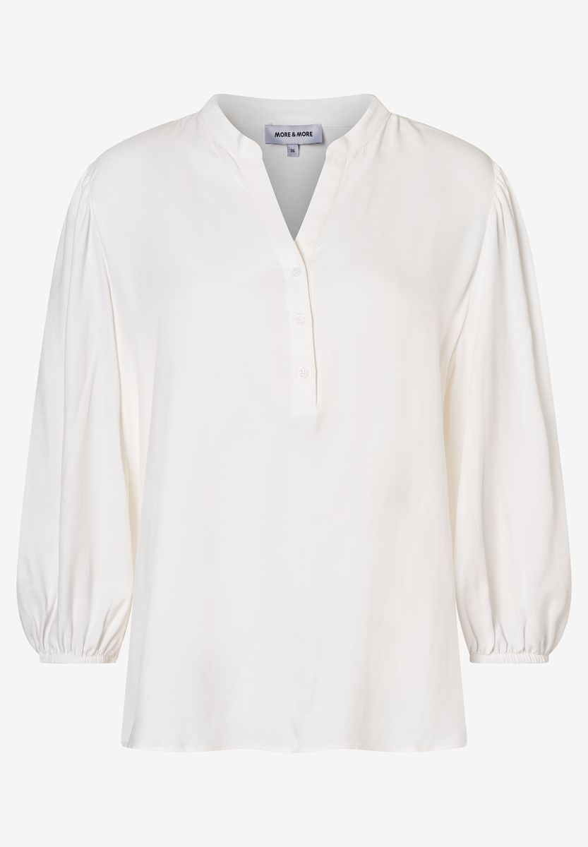 Fließende Viskosebluse mit 3/4-Arm