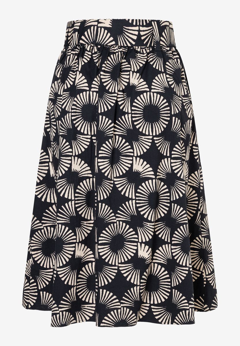 Grafischer Baumwoll-Midirock mit Print