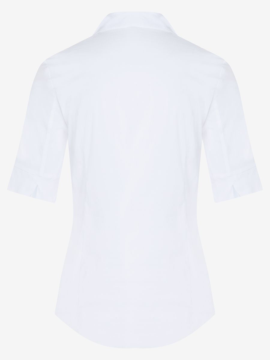 Kurzärmelige Baumwoll-Stretch-Bluse