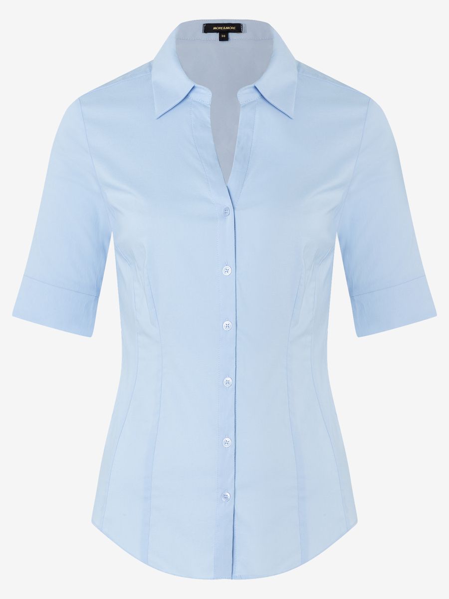 Kurzärmelige Baumwoll-Stretch-Bluse