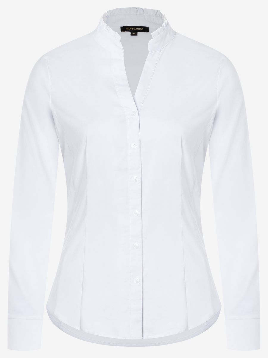 Kurzärmelige Baumwoll-Stretch-Bluse