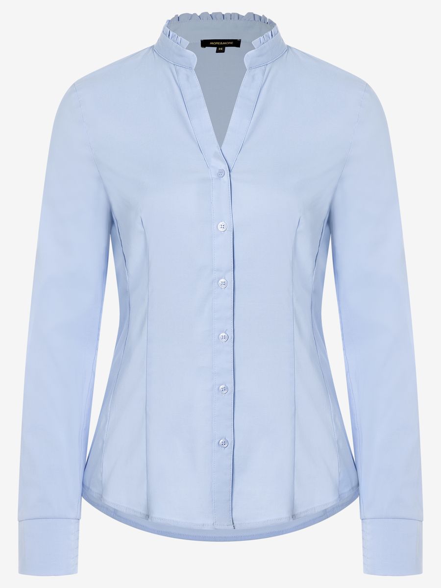 Kurzärmelige Baumwoll-Stretch-Bluse