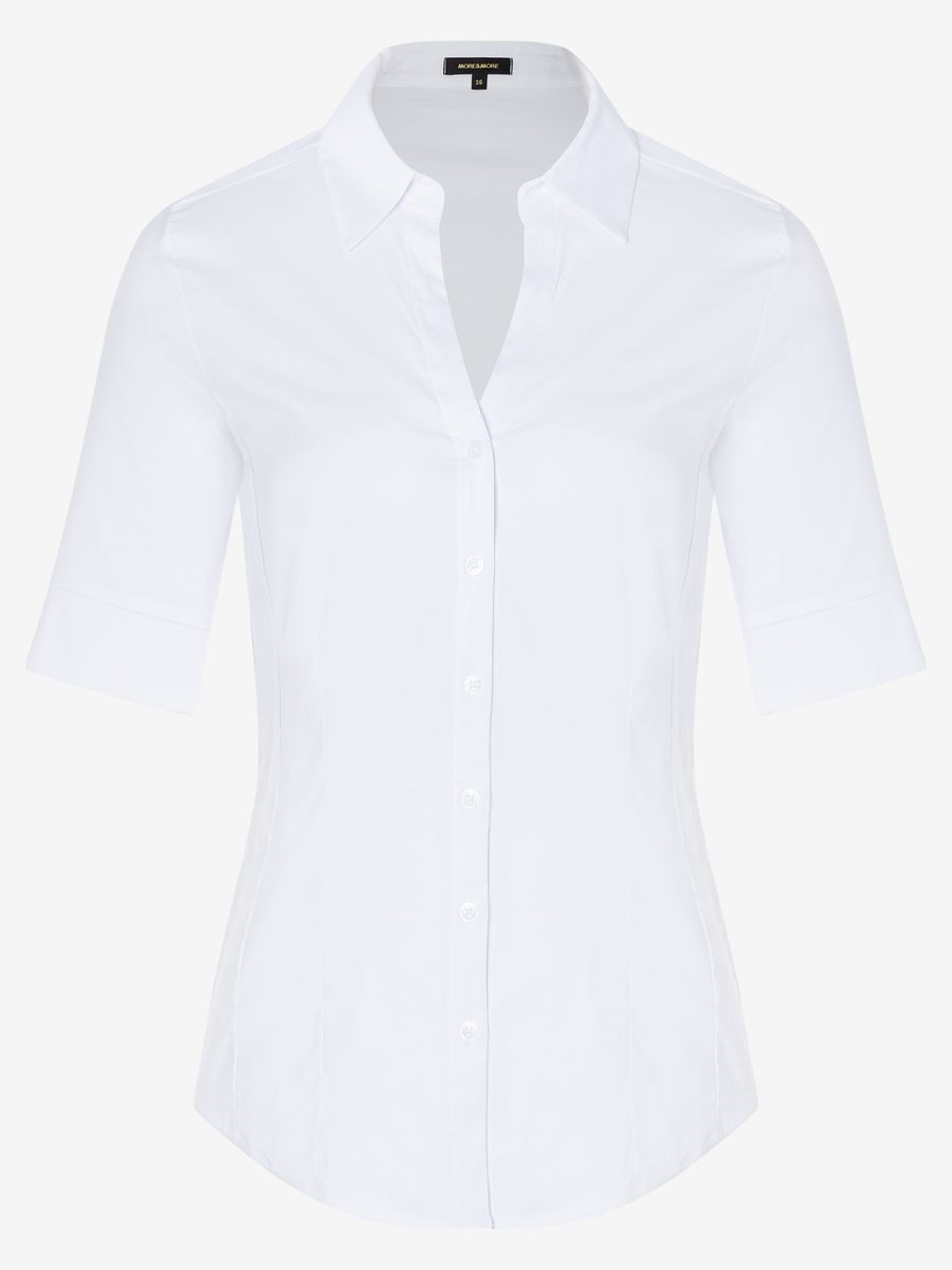 Kurzärmelige Baumwoll-Stretch-Bluse