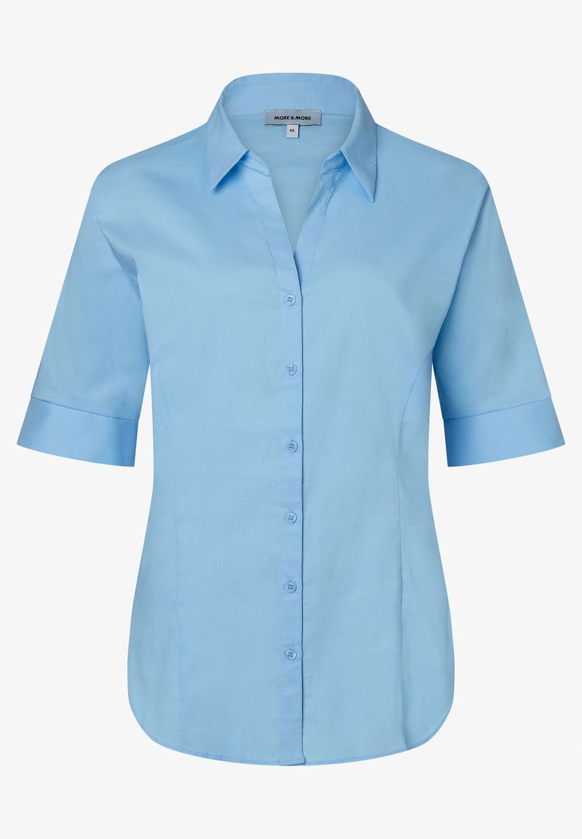 Kurzärmelige Baumwoll-Stretch-Bluse