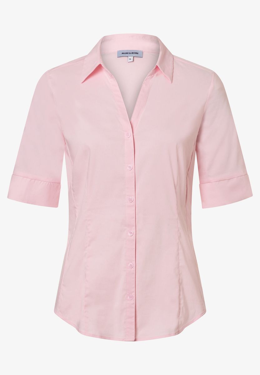 Kurzärmelige Baumwoll-Stretch-Bluse