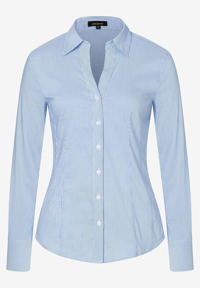 Taillierte gestreifte Hemdbluse