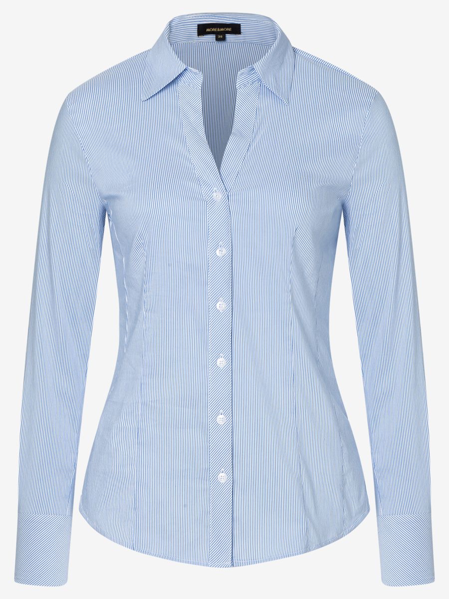 Taillierte gestreifte Hemdbluse