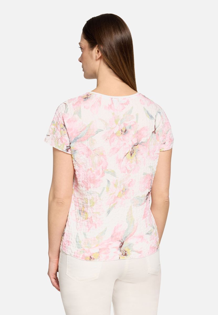 Strukturshirt mit floralem Print