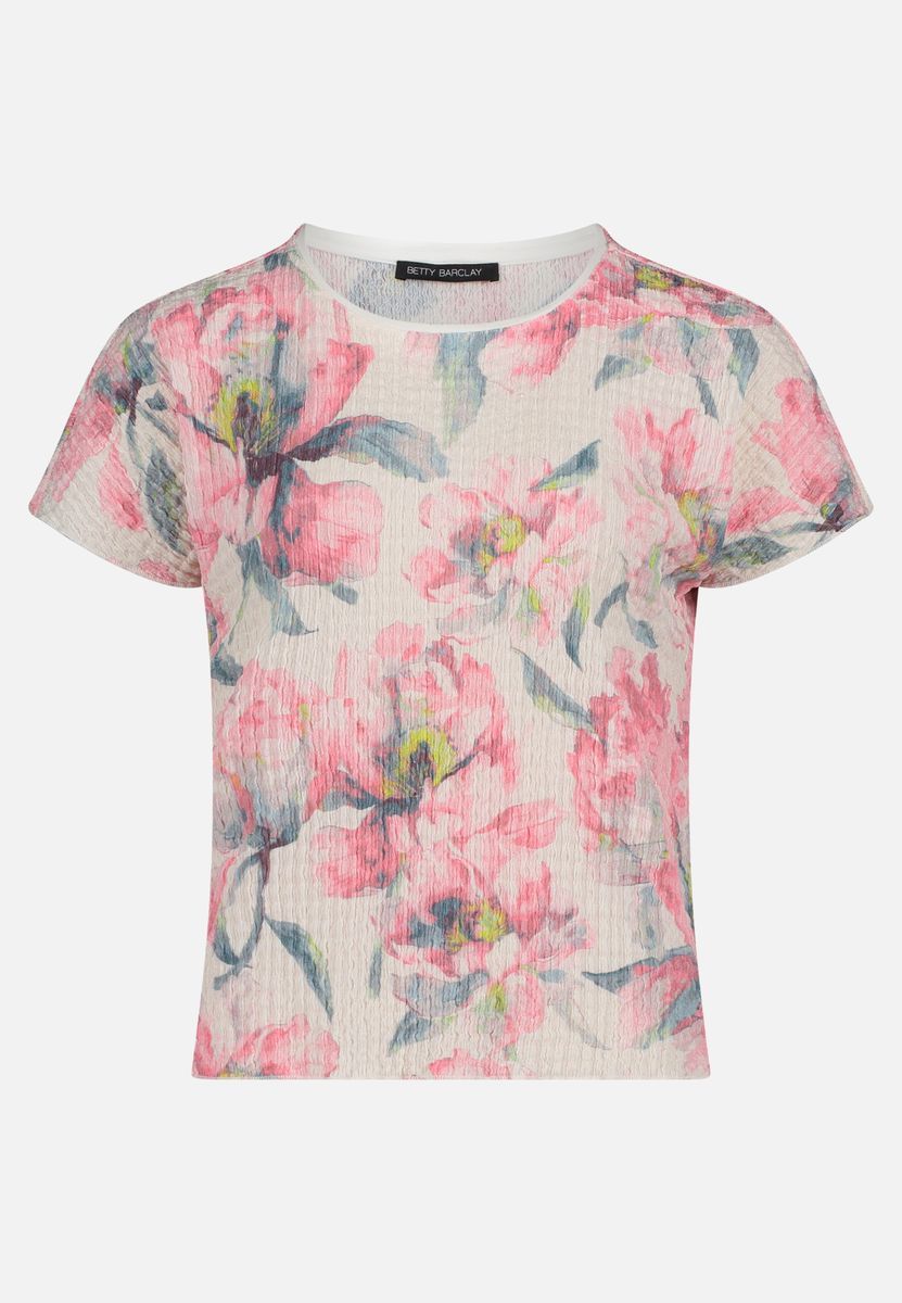Strukturshirt mit floralem Print
