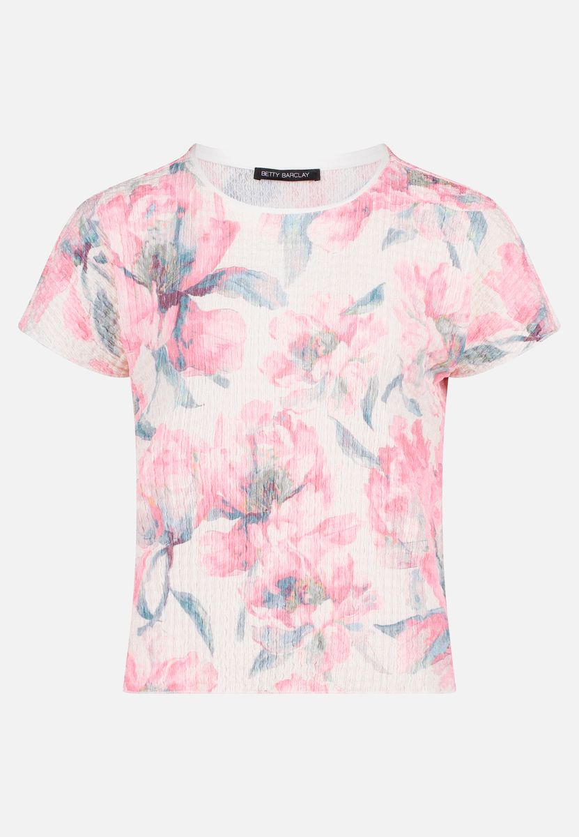 Strukturshirt mit floralem Print