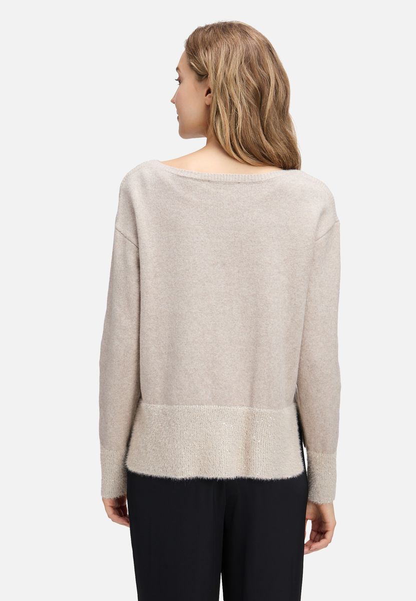 Lockerer Streifenpullover mit Pailletten