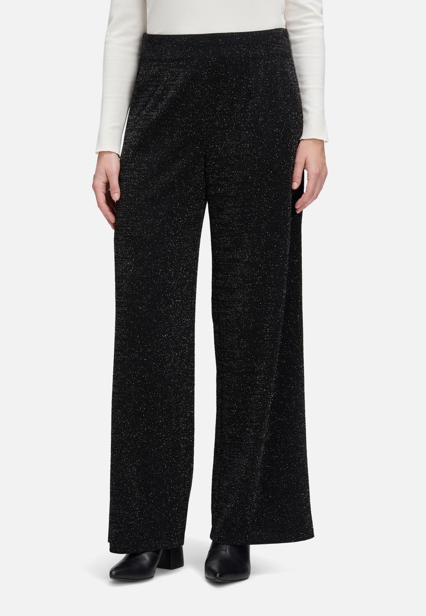Glitzernde Marlene-Hose mit hohem Bund