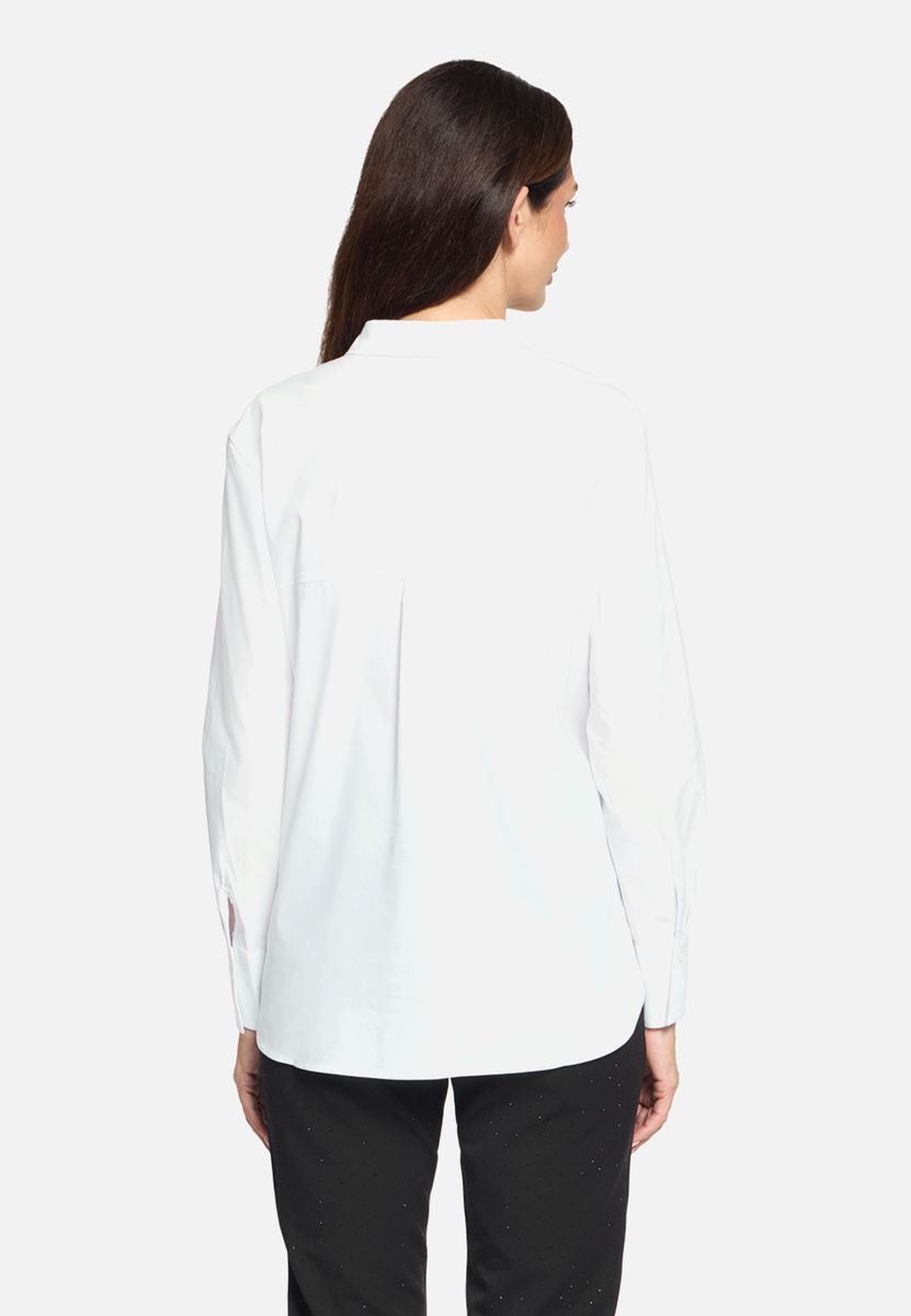 Klassische Baumwollbluse mit Strasssteinen
