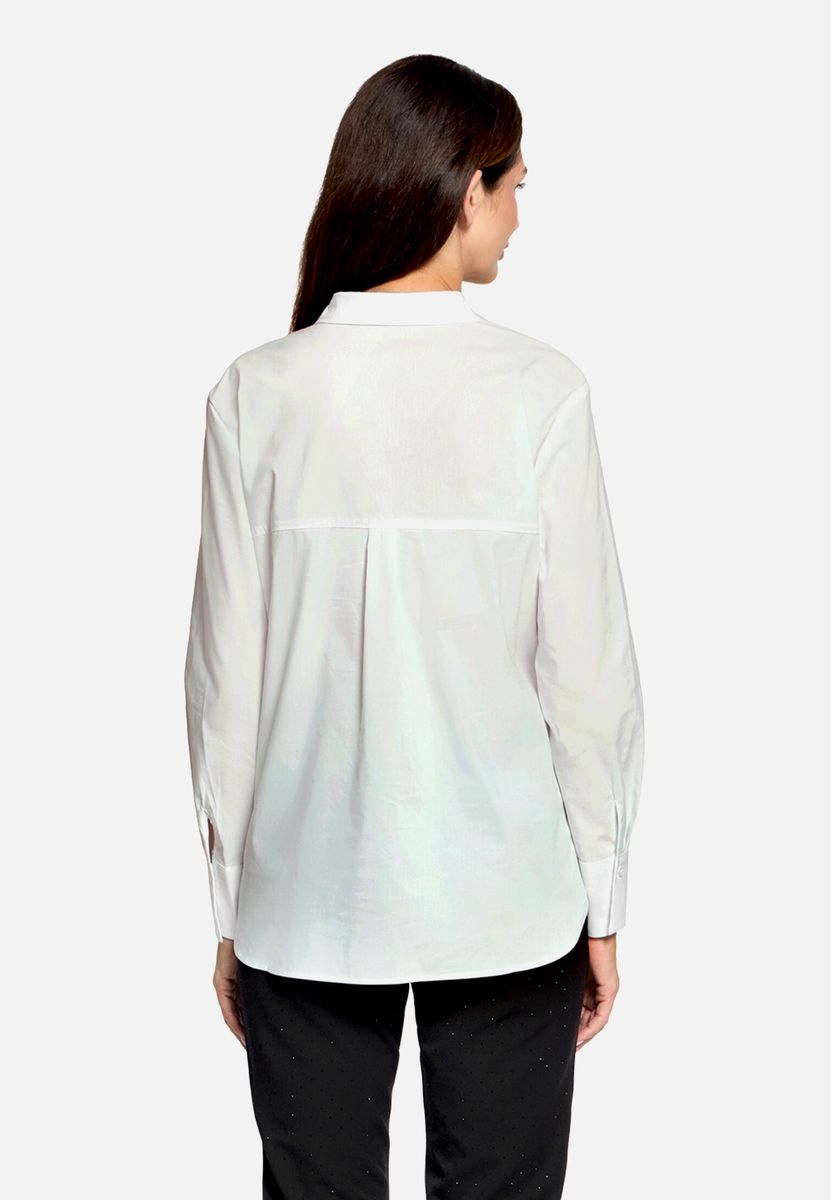 Klassische Baumwollbluse mit Strasssteinen