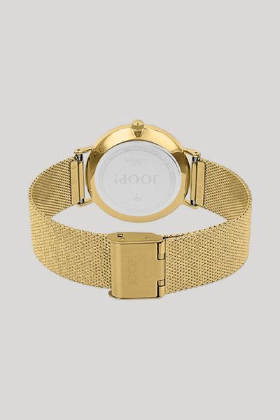 Goldene Mesh-Uhr mit Diamantenbesatz