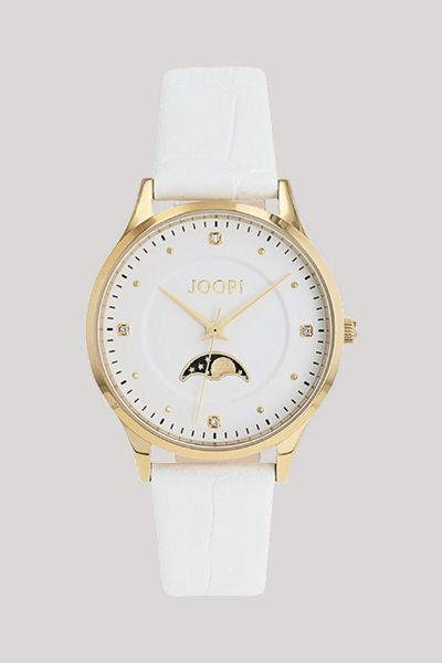 Elegante Mondphasen-Armbanduhr mit Zirkonia