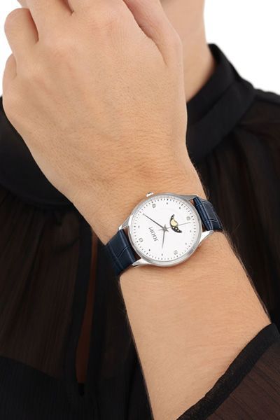 Elegante Mondphasenuhr mit Zirkonia