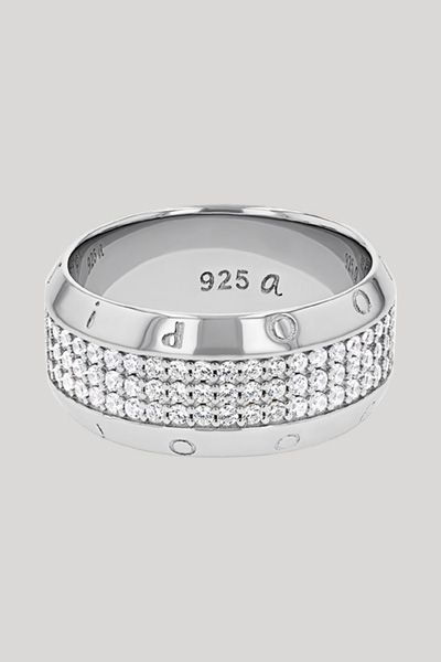 Pavé-Bandring aus Sterlingsilber