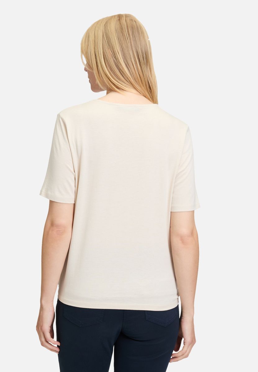 T-Shirt mit Metallic-Print und Knotendetail