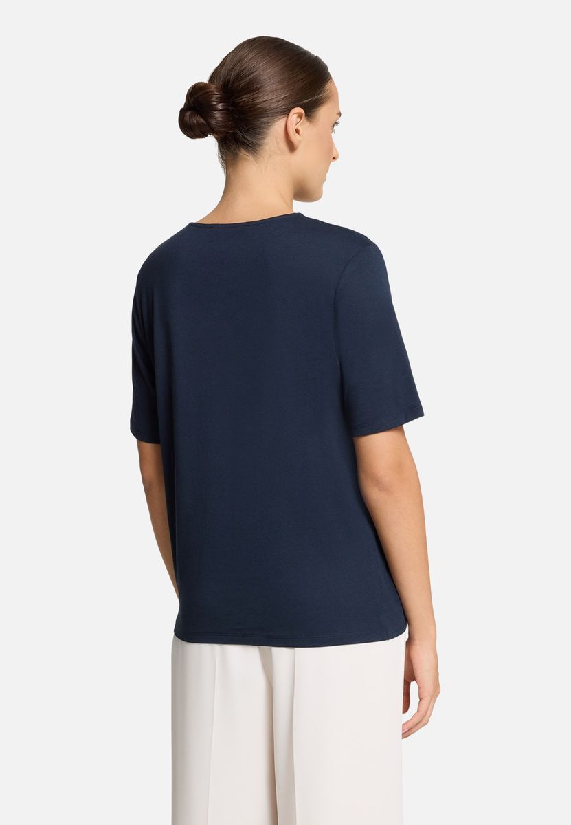T-Shirt mit Metallic-Print und Knotendetail