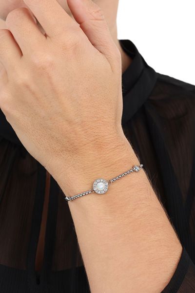 Filigranes Armband mit Zirkonia und Perle